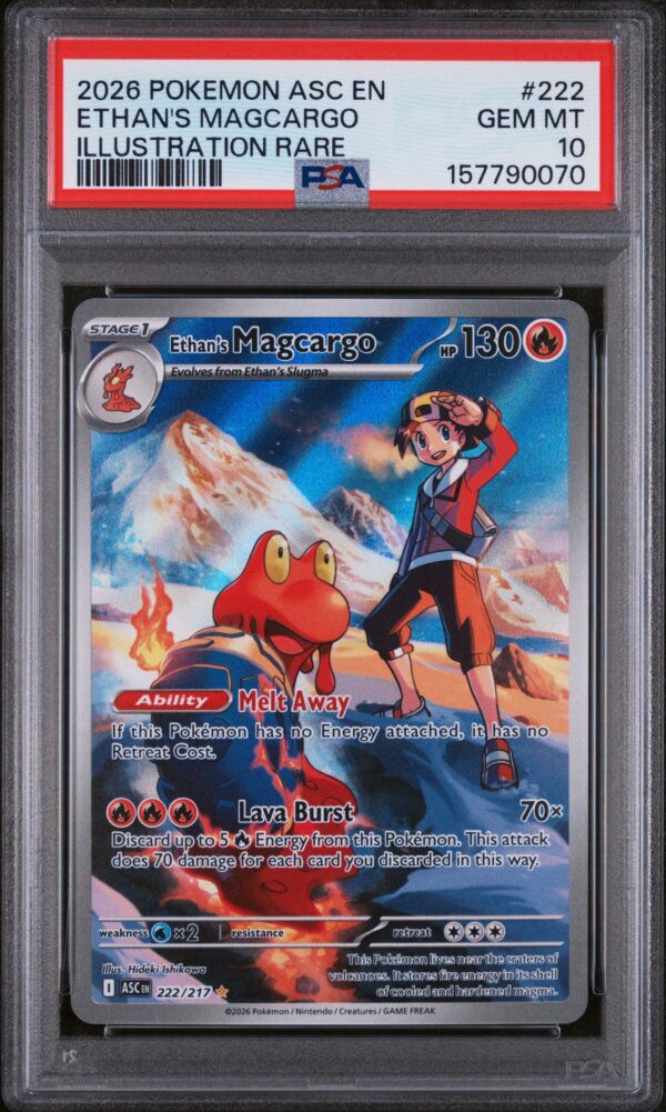 PSA 10 - 2026 POKEMON ASC EN-ASCENDED HEROES #222 ETHAN'S MAGCARGO ILLUSTRATION RARE