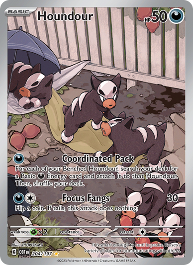 Houndour Illustration rare (204/197) Obsidian Flames