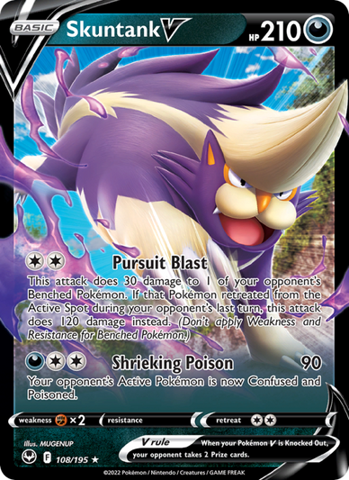 Skuntank V Holo Rare V (108/195) Silver Tempest