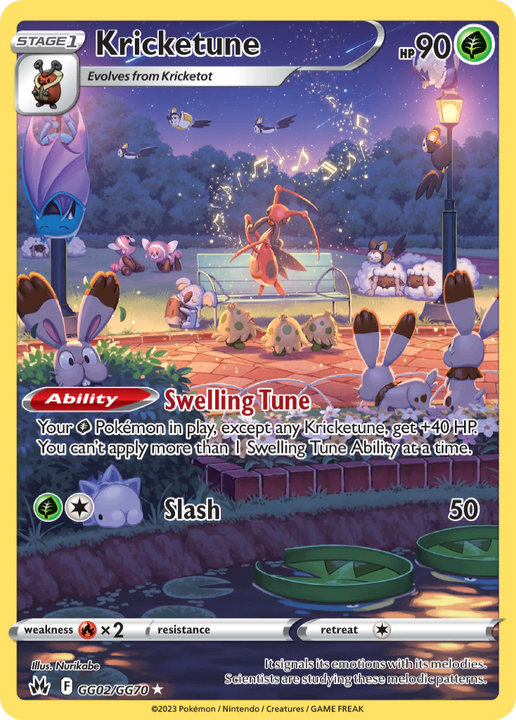 Kricketune Trainer Gallery Rare Holo (GG02/GG70) Crown Zenith Galarian Gallery