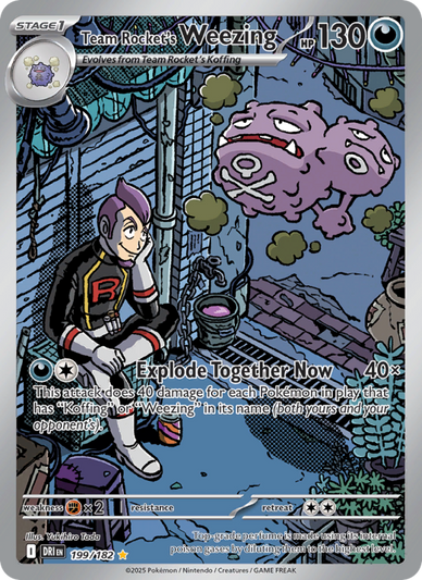 Team Rocket's Weezing Illustration rare (199/182) Destined Rivals