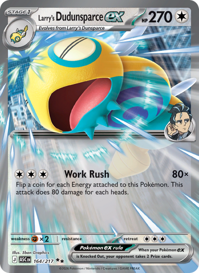 Larry's Dudunsparce ex Double rare (164/217) Ascended Heroes