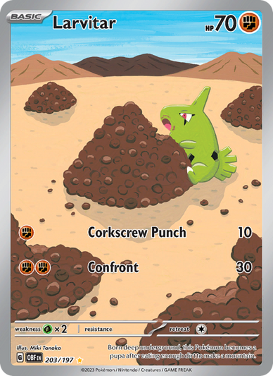 Larvitar Illustration rare (203/197) Obsidian Flames