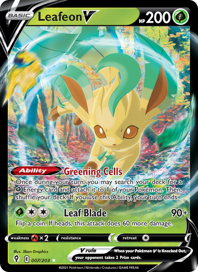 Leafeon V Holo Rare V (7/203) swsh7