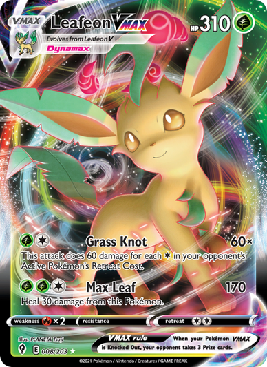Leafeon VMAX Holo Rare VMAX (8/203) swsh7