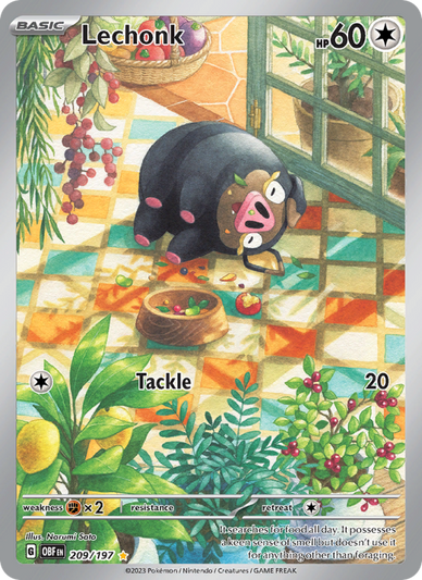 Lechonk Illustration rare (209/197) Obsidian Flames