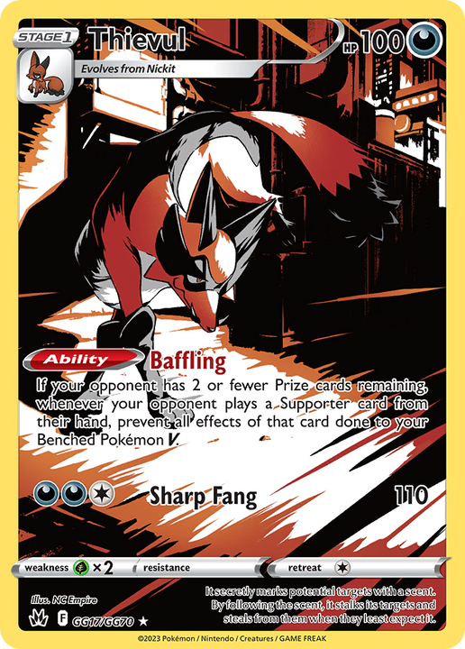 Thievul Trainer Gallery Rare Holo (GG17/GG70) Crown Zenith Galarian Gallery