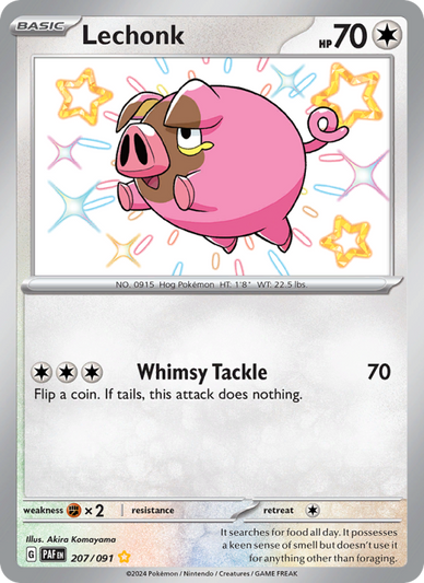Lechonk Shiny rare (207/91) Paldean Fates