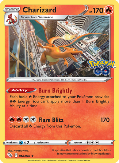 Charizard Holo Rare (010/78) Pokémon GO