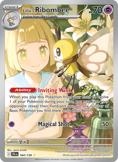 Lillie's Ribombee Illustration rare (164/159) Journey Together