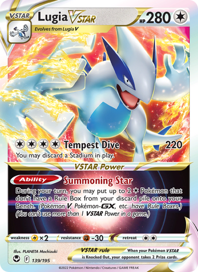 Lugia VSTAR Holo Rare VSTAR (139/195) Silver Tempest