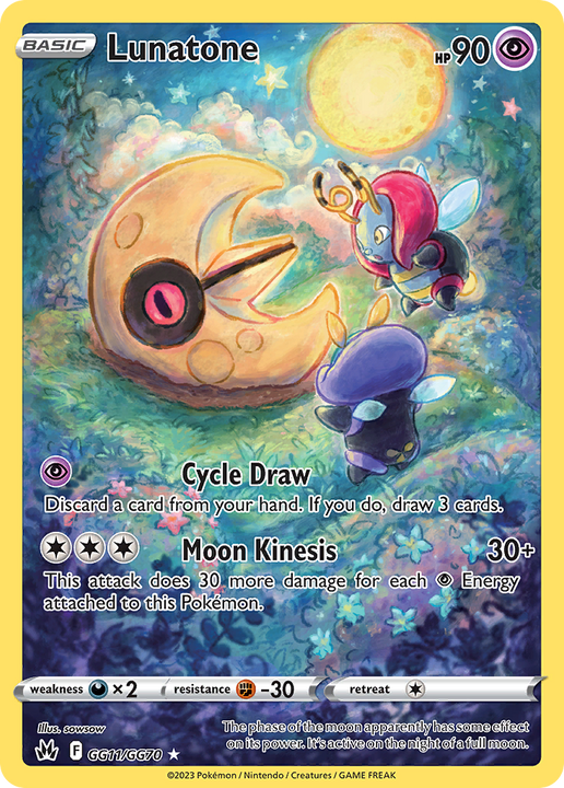 Lunatone Trainer Gallery Rare Holo (GG11/GG70) Crown Zenith Galarian Gallery