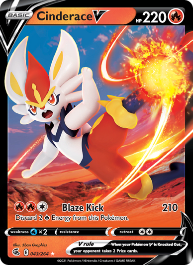 Cinderace V Holo Rare V (43/264) swsh8