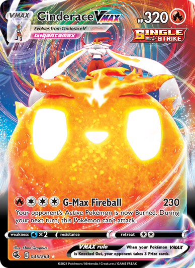 Cinderace VMAX Holo Rare VMAX (45/264) swsh8