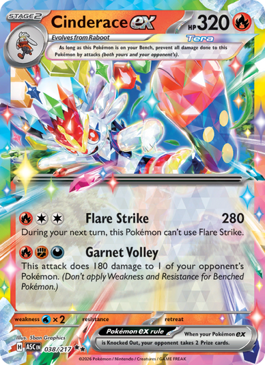 Cinderace ex Double rare (038/217) Ascended Heroes