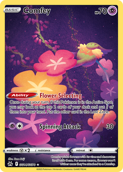 Comfey Trainer Gallery Rare Holo (GG14/GG70) Crown Zenith Galarian Gallery