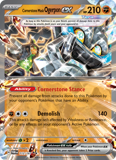 Cornerstone Mask Ogerpon ex Double rare (112/167) Twilight Masquerade