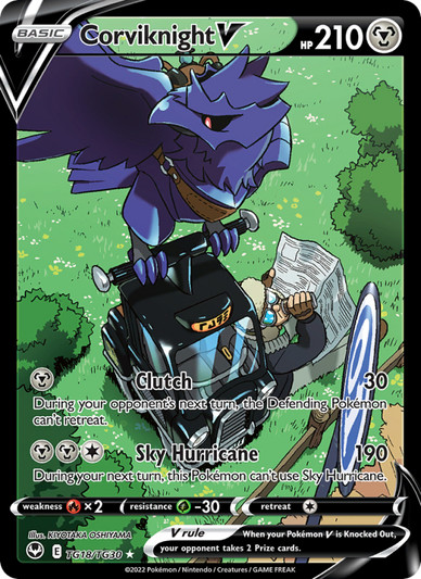 Corviknight V Holo Rare V (TG18/195) Silver Tempest