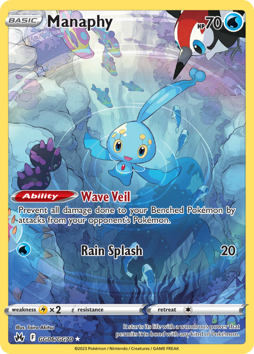 Manaphy Trainer Gallery Rare Holo (GG06/GG70) Crown Zenith Galarian Gallery