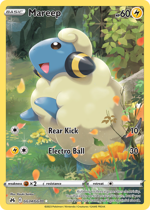 Mareep Trainer Gallery Rare Holo (GG34/GG70) Crown Zenith Galarian Gallery
