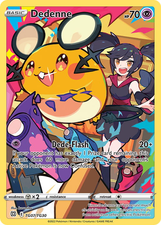 Dedenne Trainer Gallery Rare Holo (TG07/TG30) Brilliant Stars Trainer Gallery