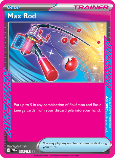 Max Rod ACE SPEC Rare (116/131) Prismatic Evolutions