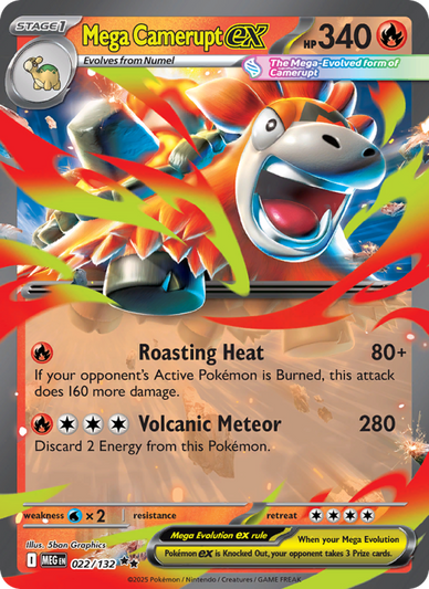 Mega Camerupt ex Double rare (022/132) Mega Evolution