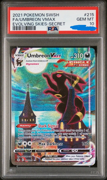 Umbreon VMAX Rare Rainbow (215/203) Evolving Skies PSA 10