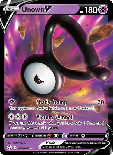 Unown V Holo Rare V (065/195) Silver Tempest