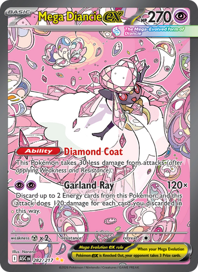 Mega Diancie ex Special illustration rare (282/217) Ascended Heroes
