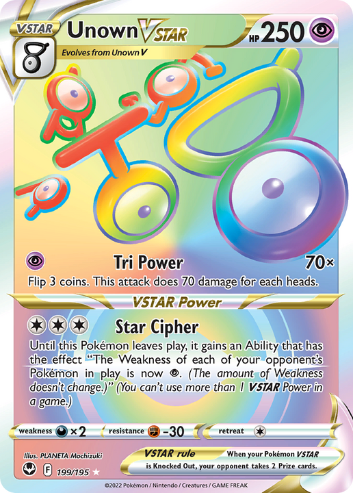 Unown VSTAR Secret Rare (199/195) Silver Tempest