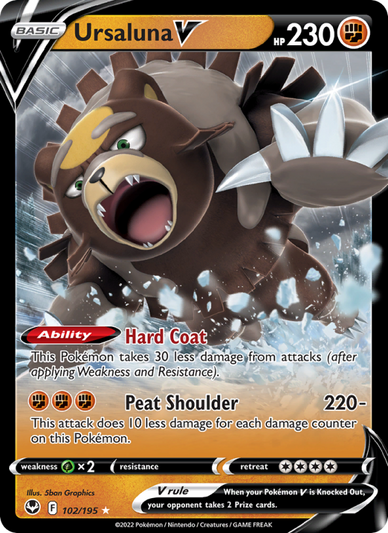 Ursaluna V Holo Rare V (102/195) Silver Tempest
