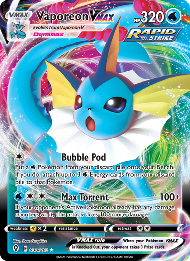Vaporeon VMAX Holo Rare VMAX (30/203) swsh7