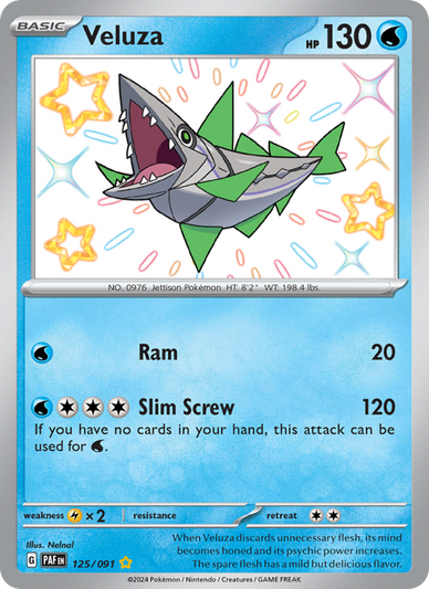 Veluza Shiny rare (125/91) Paldean Fates