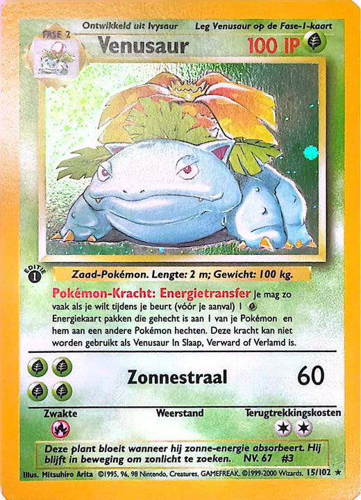 Venusaur Rare (15/102) base set – 1st edition [NL]
