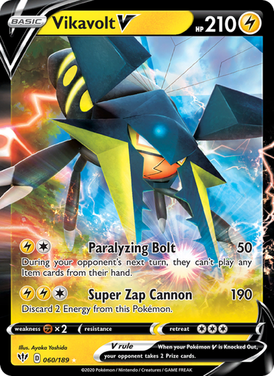 Vikavolt V Holo Rare V (60/189) Darkness Ablaze