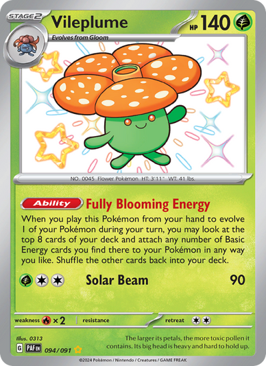 Vileplume Shiny rare (094/91) Paldean Fates
