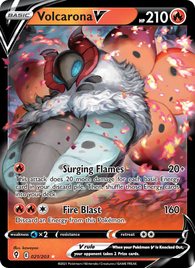Volcarona V Holo Rare V (21/203) swsh7