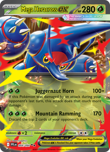 Mega Heracross ex Double rare (004/94) Phantasmal Flames