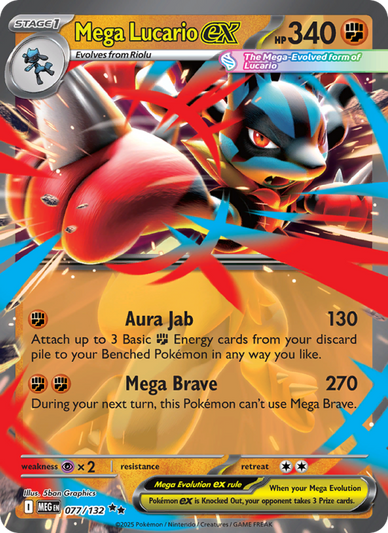 Mega Lucario ex Double rare (077/132) Mega Evolution