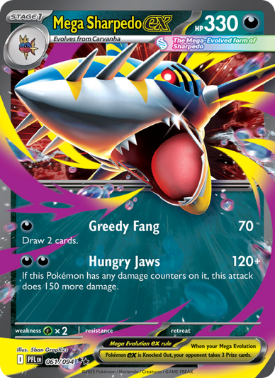 Mega Sharpedo ex Double rare (061/94) Phantasmal Flames