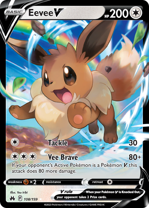 Eevee V Holo Rare V (108/159) Crown Zenith