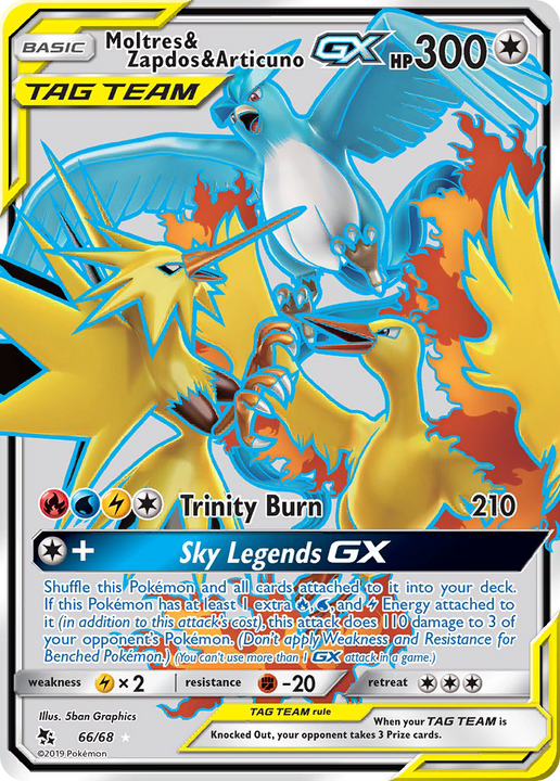 Moltres & Zapdos & Articuno GX Ultra Rare (66/68) Hidden Fates