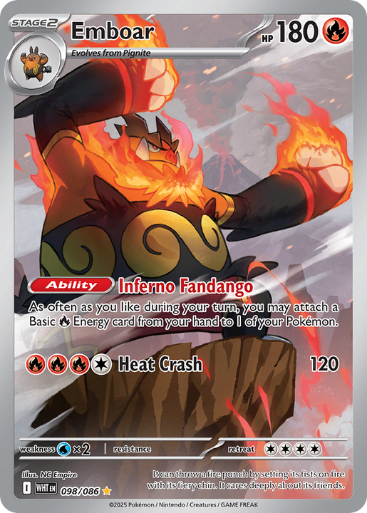 Emboar Illustration Rare (098/086) White Flare