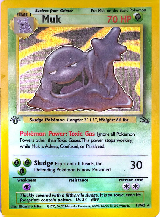 Muk Rare (13/62) Fossil 1st ed - GD
