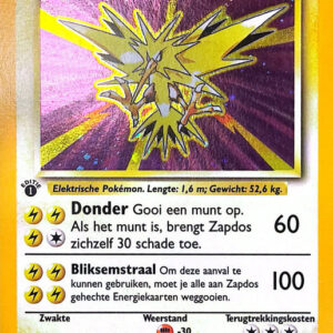 Zapdos Rare (16/102) base set – 1st edition [NL]