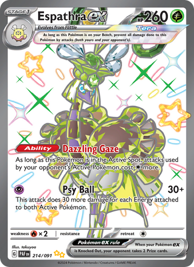 Espathra ex Shiny Ultra Rare (214/91) Paldean Fates