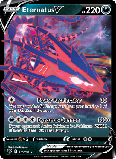 Eternatus V Holo Rare V (116/189) Darkness Ablaze