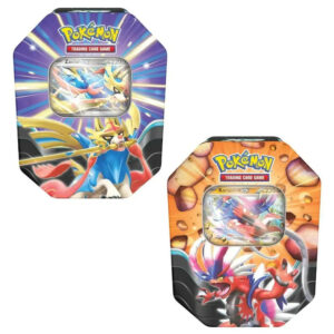 15831810179416-d380ad07c06c36db4e991160400fac7eb2102d59.jpg Pokémon Slashing Legends Tin (1 willekeurige variant)