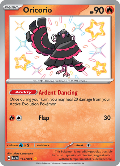 Oricorio Shiny rare (113/91) Paldean Fates